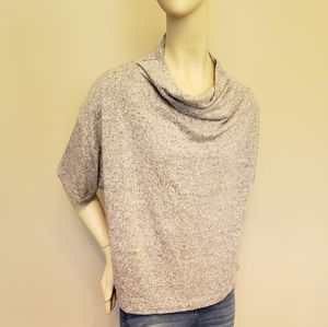 Gray short sleeve cowl neck sweater